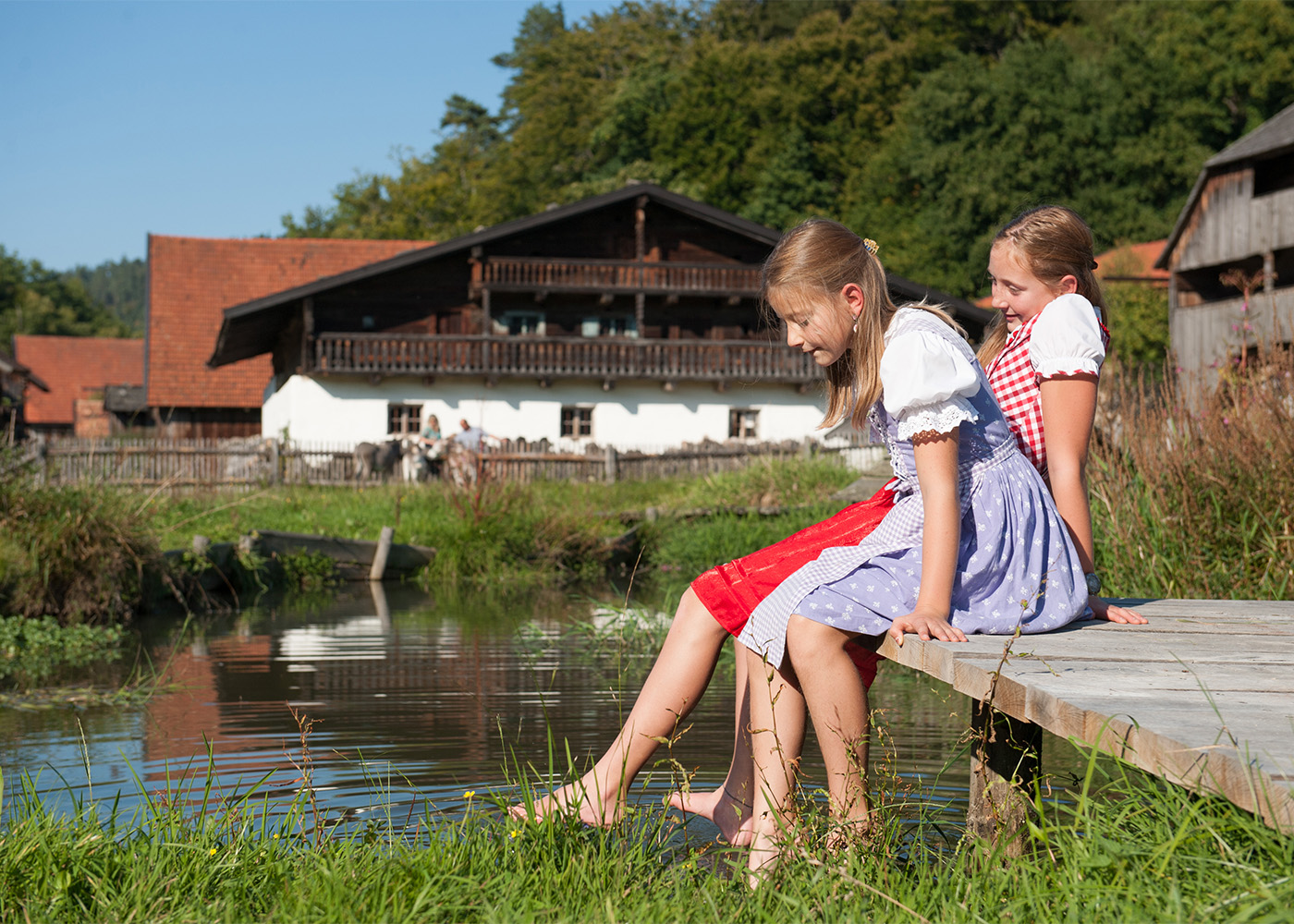 Historische Landgebäude im Museumsdorf Bayerischer Wald Tittling